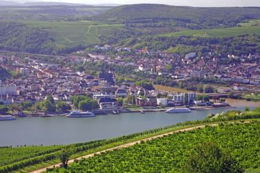 Rad und Schiff Rhein Aussicht