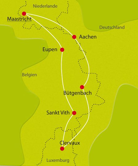 Karte Radurlaub Niederlande Belgien und Luxemburg
