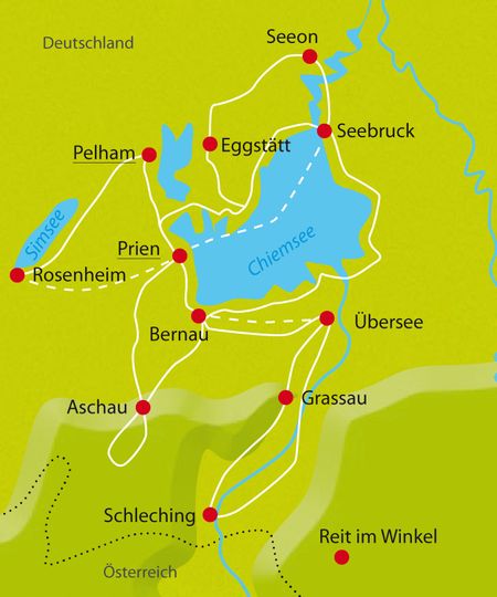 Karte Radtour Chiemsee Sternfahrt