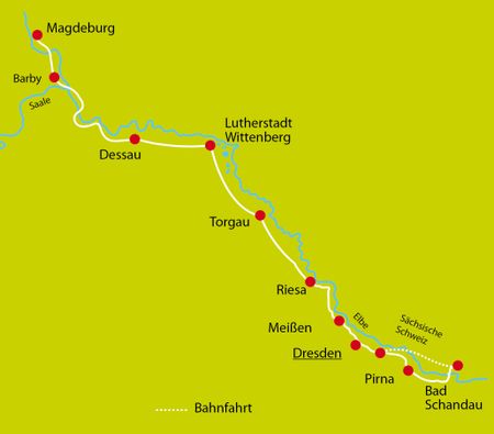 Karte Elbe-Radweg 