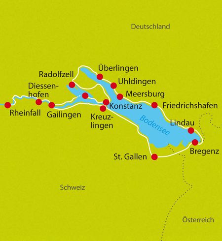 Karte Radtour Bodensee Erlebnisreise