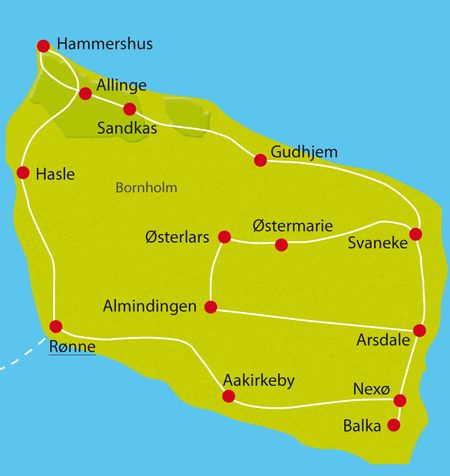 Karte Radtour Bornholm