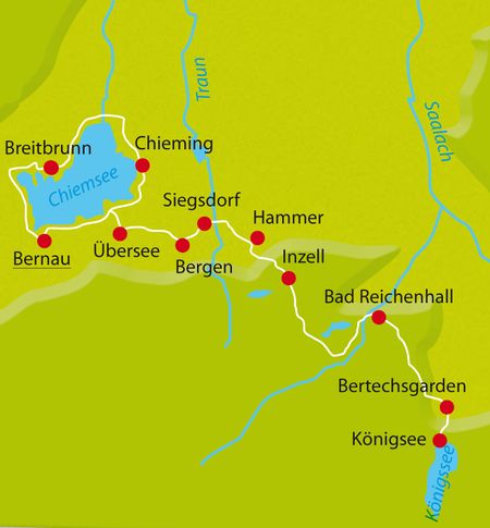 Karte Radtour Chiemsee-Königssee