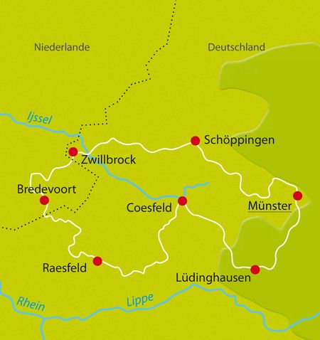 Map Bike Tour Muensterland