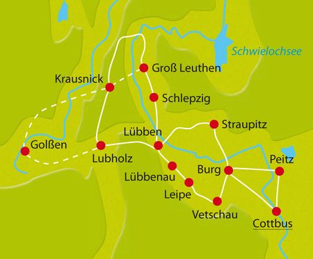 Karte Radtour Gurken-Radweg