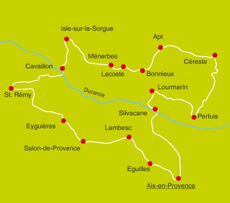 Karte Radtour Luberon