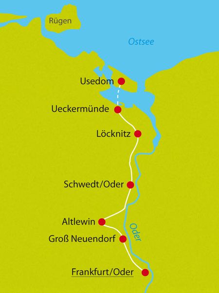 Karte Oder-Neisse-Radweg