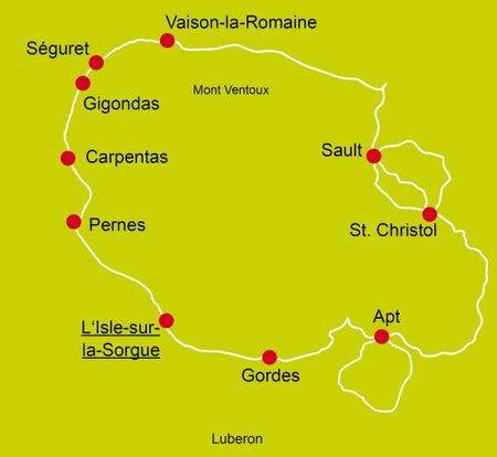 Karte Radtour Lavendelblüte in der Provence