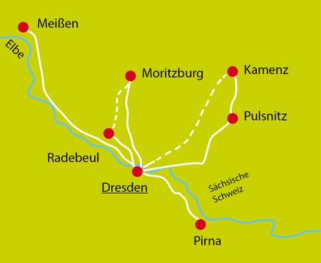 Map Dresden Sternfahrt