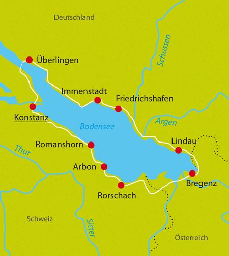Radreise Karte Bodensee Obersee