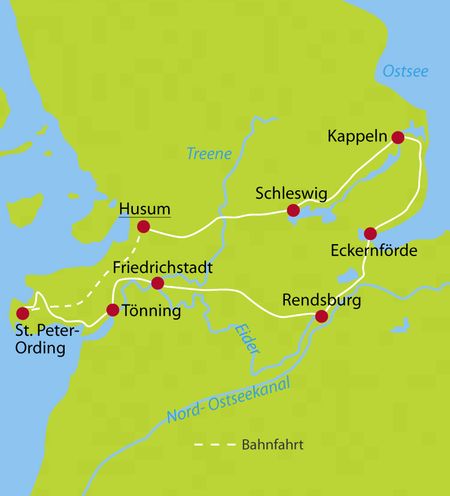 Karte Rundtour Schleswig