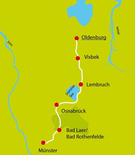 Karte Oldenburg-Münster