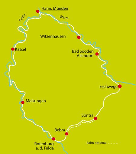 Werra und Fulda Karte