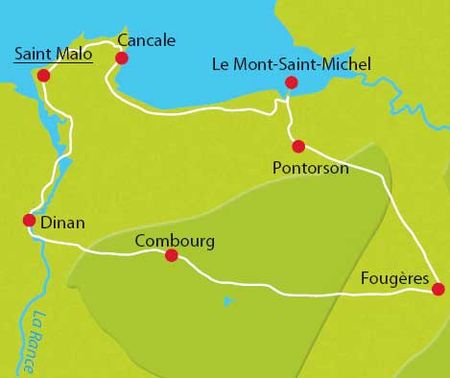 Karte Radtour Bretagne