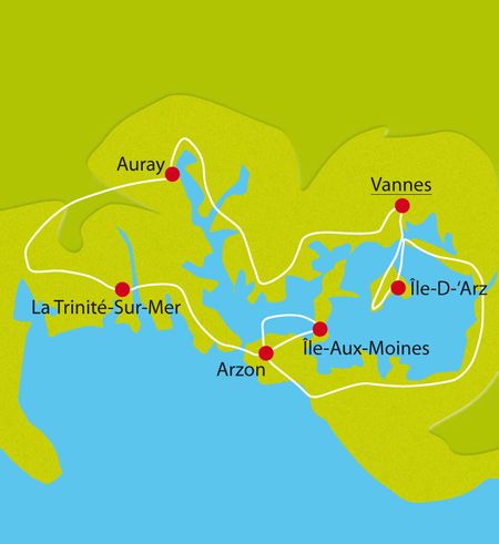 Golf von Morbihan Karte