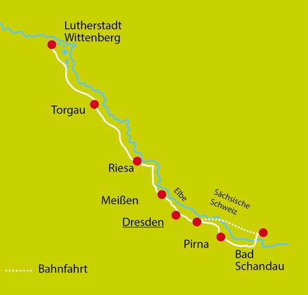 Karte Elbe-Radweg