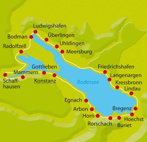 Karte Bodensee Radweg